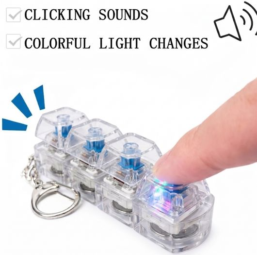 Mechanical Keyboard Switch Clicky Fidget Keychain – Portable Stress Relief & Tactile Click Toy