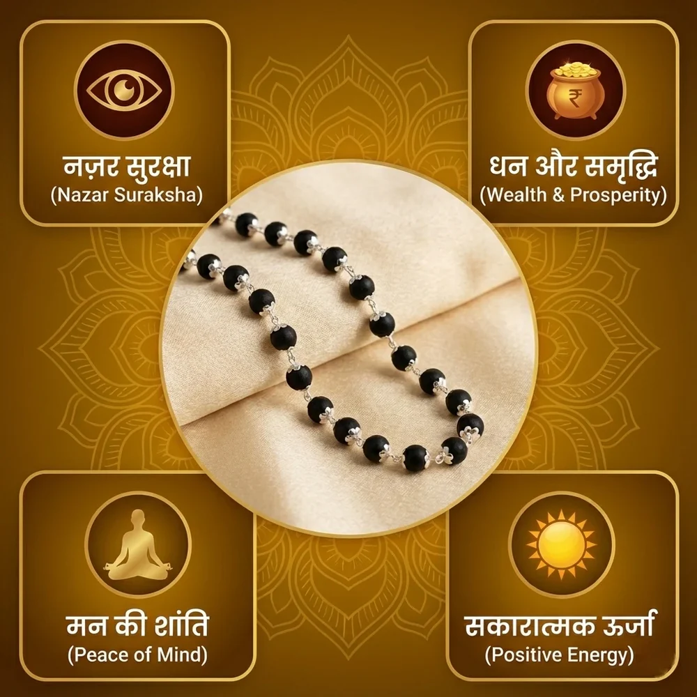 Original Karungali Mala | Natural Black Ebony Wood Prayer & Protection Beads | Premium Spiritual Necklace by JAPAKSH