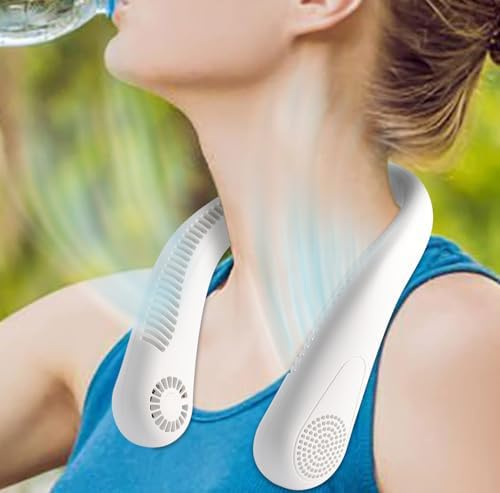 Portable Bladeless Rechargeable Neck Fan – Hands-Free USB Cooling Fan with 3 Speed Modes