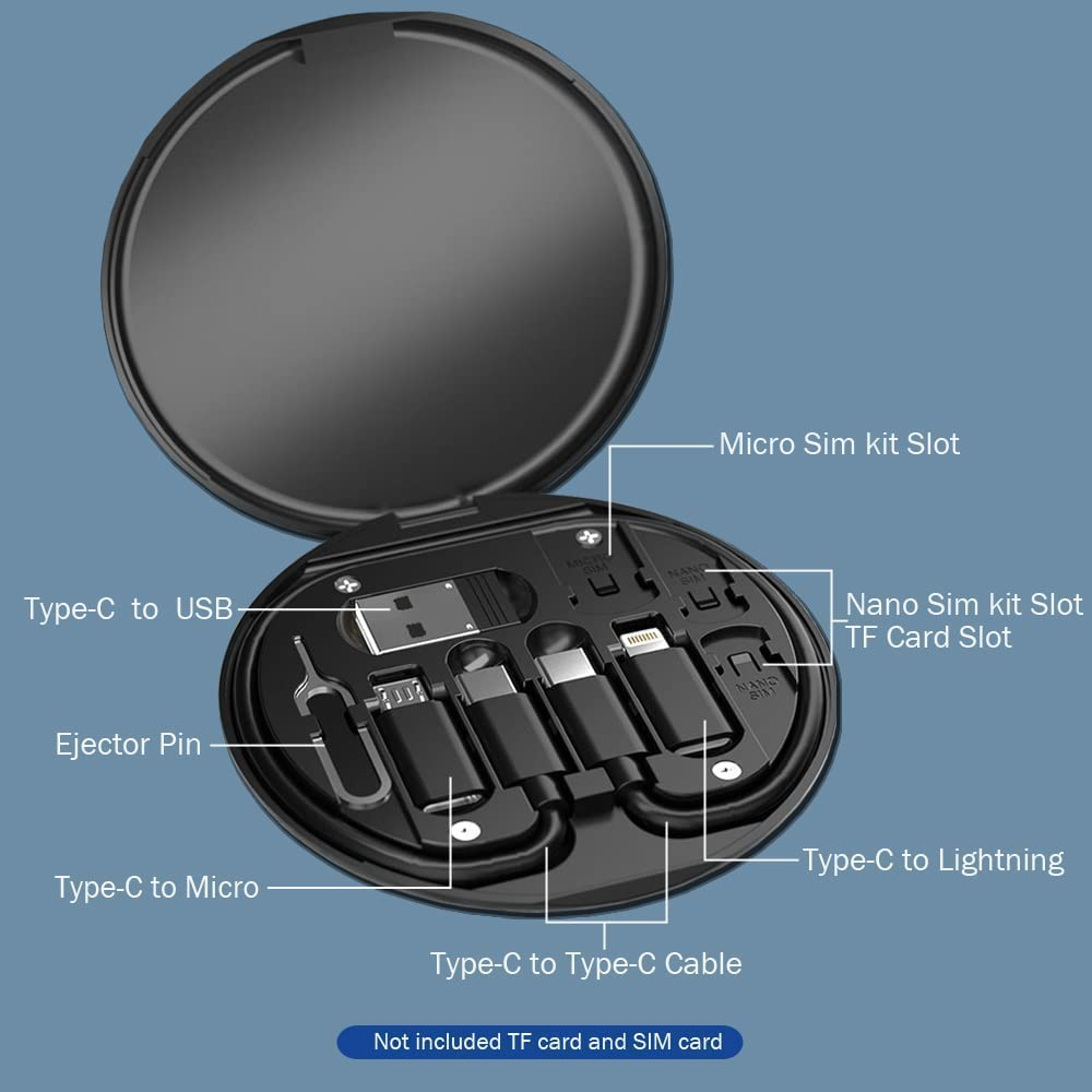 Companion All-in-One USB Travel & Tech Charging Kit | 60W Fast Charging Cable Set with Type-C, Lightning & Micro USB