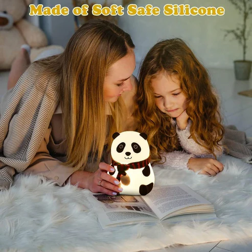 Cute Panda Silicone Night Light – 7 Color Changing LED Touch Lamp | Soft Silicone Bedside Lamp for Kids, Baby Nursery & Bedroom