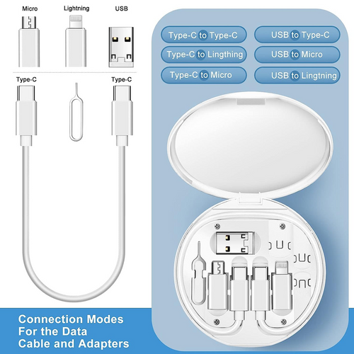 Companion All-in-One USB Travel & Tech Charging Kit | 60W Fast Charging Cable Set with Type-C, Lightning & Micro USB