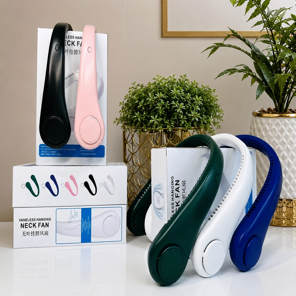 Portable Bladeless Rechargeable Neck Fan – Hands-Free USB Cooling Fan with 3 Speed Modes