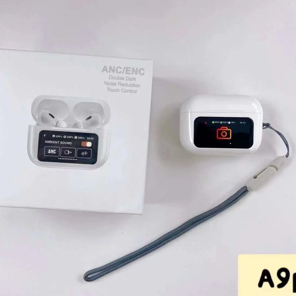 A9 Pro Smart Display ANC/ENC Wireless Earbuds with Touch Screen, Bluetooth 5.4 & HD Sound
