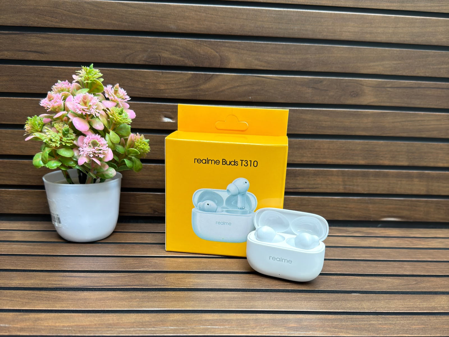 Realme Buds T310 True Wireless Bluetooth Earbuds with ANC, 360° Spatial Audio, AI ENC Mic & Long Battery Life – Black