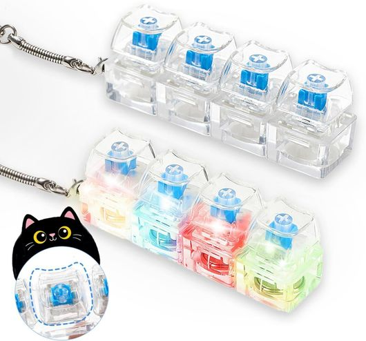 Mechanical Keyboard Switch Clicky Fidget Keychain – Portable Stress Relief & Tactile Click Toy