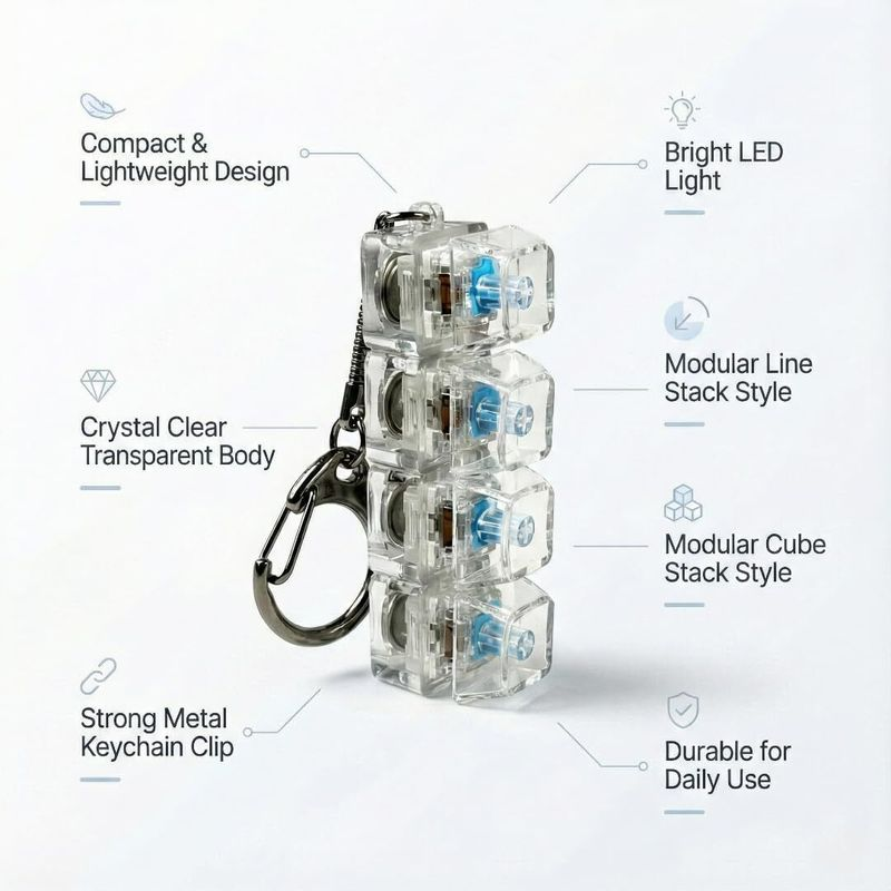 Mechanical Keyboard Switch Clicky Fidget Keychain – Portable Stress Relief & Tactile Click Toy